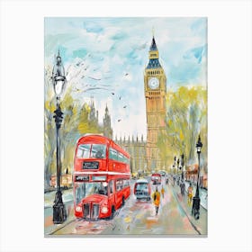 London, Dreamy Storybook Illustration 2 Canvas Print