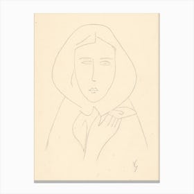 A Woman In A Scarf, Mikuláš Galanda (2) Canvas Print