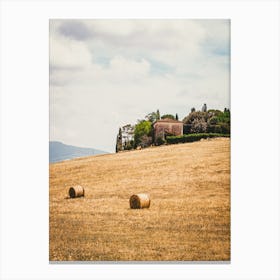 Bales In The Field Canvas Print