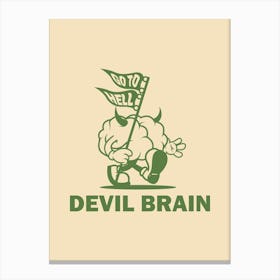 Retro Poster Funky Wall Art Retro Wall Decor Devil Brain Trendy Wall Art Retro Groovy Print Vintage Art Retro Art Canvas Print