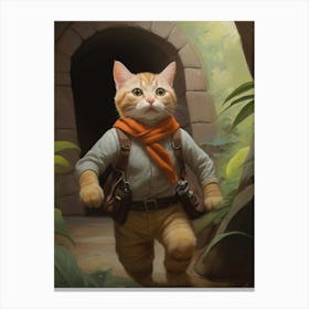 Cute Explorer Cat Cat Lover Canvas Print