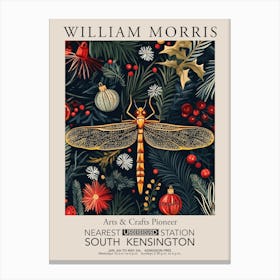 William Morris Prints Dragonfly Christmas Gift Winter Vintage Canvas Print