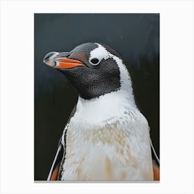 Adlie Penguin Floreana Island Oil Painting 3 Canvas Print