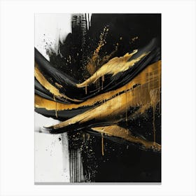 Gold And Black Abstract Painting 129 Canvas Print