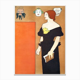 Woman In Black Dress, Edward Penfield Canvas Print