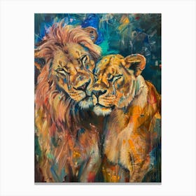 Lion Lovers Canvas Print