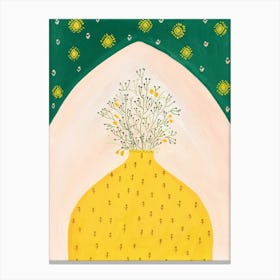 Ethnic Yellow Vase Canvas Print