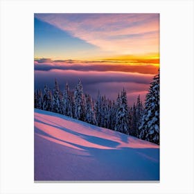 Sugarloaf, Usa Sunrise Skiing Poster Canvas Print