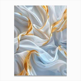 Abstract Gold And White Silk Canvas Print