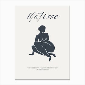 Matisse Sitting Woman Silhouette  Canvas Print