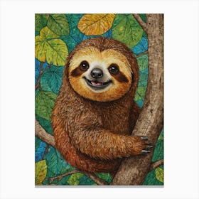 Sloth In The Tree 2 Canvas Print