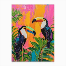Colourful Toucan Brushstrokes 3 Canvas Print