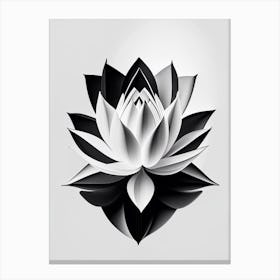 American Lotus Black And White Geometric 5 Canvas Print