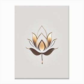 Lotus Flower, Buddhist Symbol Retro Minimal 4 Canvas Print