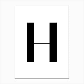 Letter H.Classy expressive letter. Canvas Print