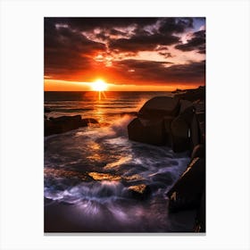 Sunset At The Beach 710 Canvas Print