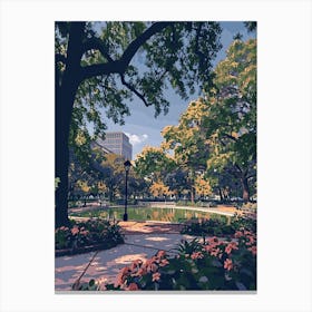 City Park Minimal Painting 4 Canvas Print