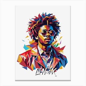 Lil Nas X 01 Portrait Music Icon Style WPAP Pop Art Canvas Print