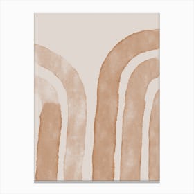 Abstract Lines On Beige Canvas Print
