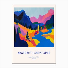 Colourful Abstract Jasper National Park Canada 6 Poster Blue Canvas Print