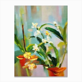 Orchid Impressionist Painting Plant Canvas Print