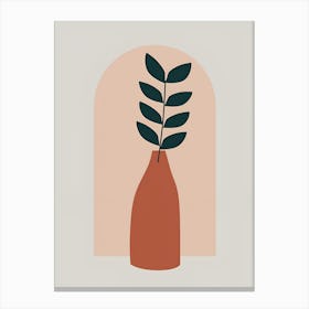 Vase With A Leaf 1 Canvas Print