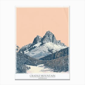 Cradle Mountain Australia Color Line Drawing 7 Poster Canvas Print