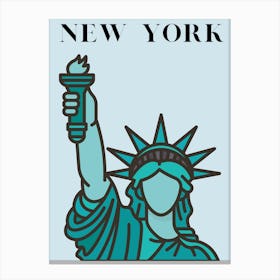 Statue Of Liberty blue Canvas Print