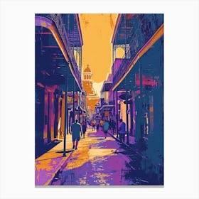 Bourbon Street Retro Pop Art Illustration (3) Canvas Print