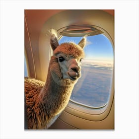Llama On A Plane 1 Canvas Print