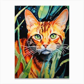 Cat In The Grass Canvas Print