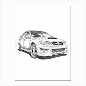 Subaru Wrx Impreza Line Drawing 2 Canvas Print