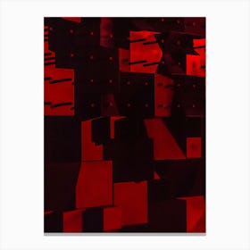 Abstract Red Cubes Canvas Print