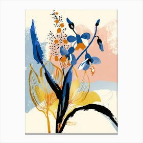 Colourful Flower Illustration Forget Me Not 2 Canvas Print