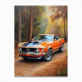 Mustang In The Woods Canvas Print