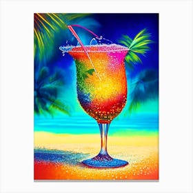 Caribbean Crush Pointillism 2 Cocktail Poster Canvas Print