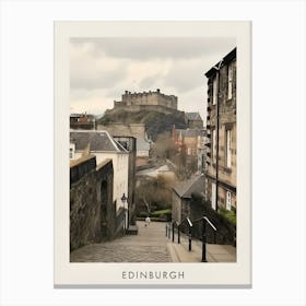 Vintage Winter Painting Poster Edinburgh Scotland Canvas Print