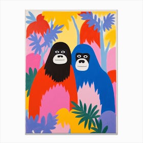 Colourful Kids Animal Art Mountain Gorilla 3 Canvas Print