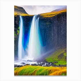 Kirkjufellsfoss Waterfall, Iceland Nat Viga Style (1) Canvas Print