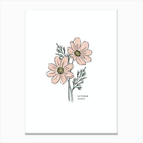 October Cosmos Birth Flower 1 Canvas Print