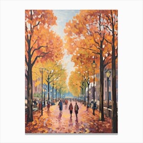 Autumn City Park Painting Westerpark Amsterdam Netherlands 2 Canvas Print