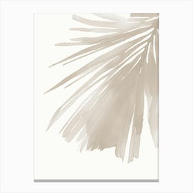 Boho Botanical Art, Beige Abstract Palm Leaf, Minimalist 2 Canvas Print