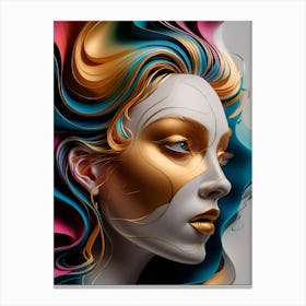 Abstract Portrait Of A Woman 7 Canvas Print