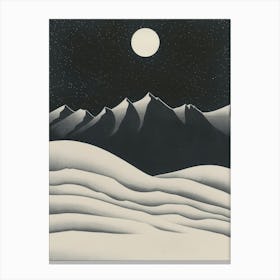 Moonlight Over The Mountains 5 Canvas Print