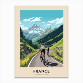 Tour De Mont Blanc France 1 Vintage Cycling Travel Poster Canvas Print