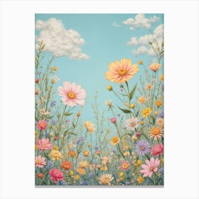 Bright Meadow Of Flowers Canvas Print