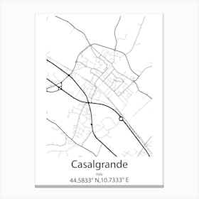 Casalgrande,Italy Minimalist Map Canvas Print