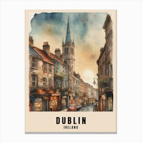 Dublin City Ireland Travel Poster (27) Canvas Print