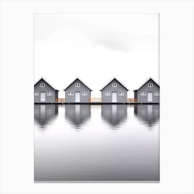 Minimal Houses On The Water Canvas Print