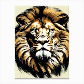 Portrait Of A Lion Canvas Print